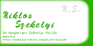 miklos szekelyi business card