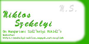 miklos szekelyi business card